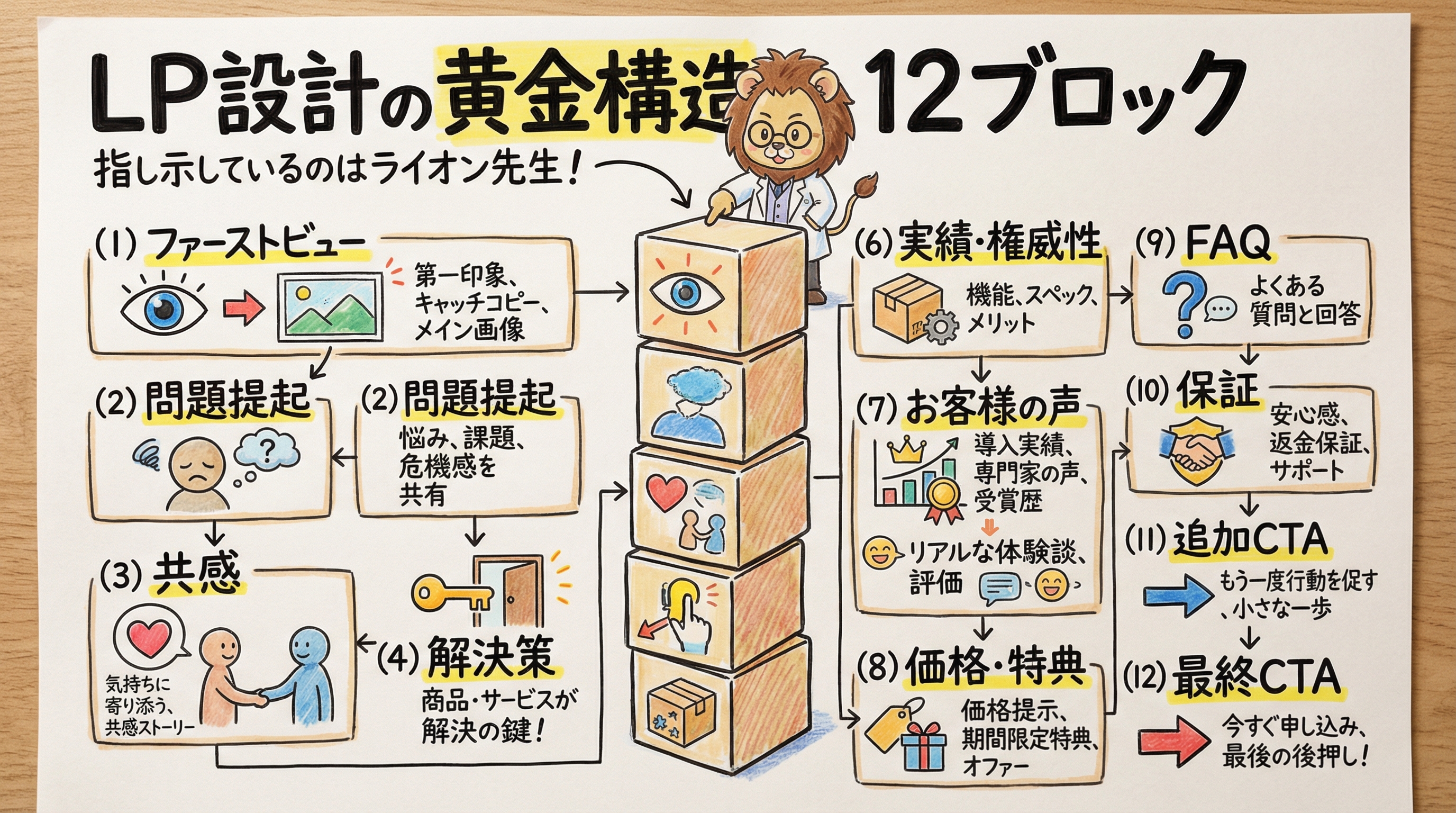 LP設計12ブロック・テンプレート