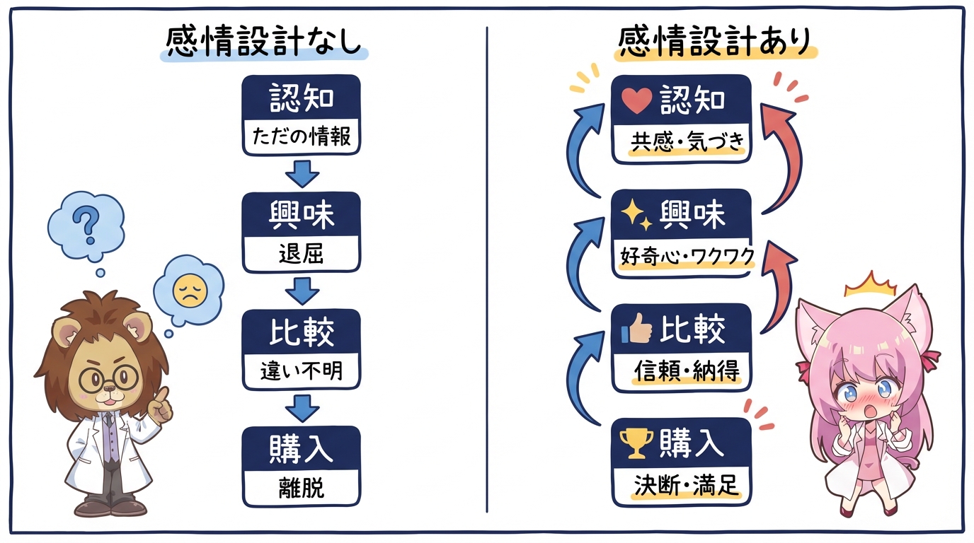 セールスファネルの4段階感情設計